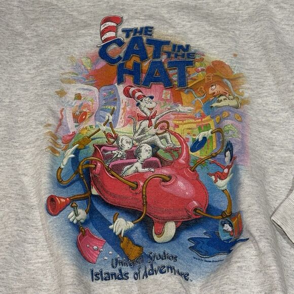 Vintage Universal Studios Islands Of Adventure Cat In The Hat Sweatshirt Sz S - Picture 2 of 4
